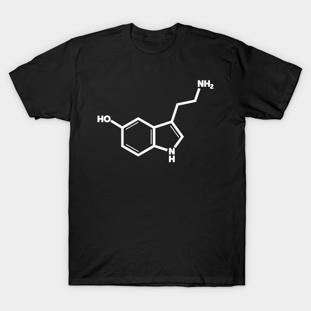 Serotonin - White T-Shirt by ScienceCorner